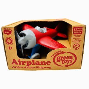 Green Toys Airplane Recycled Plastic Red Gray Eco-Friendly BPA-Free Ages 1+ NIB